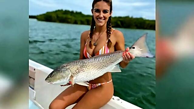 Fishing Girl Gangbanged by the Crew - Brunette MILF