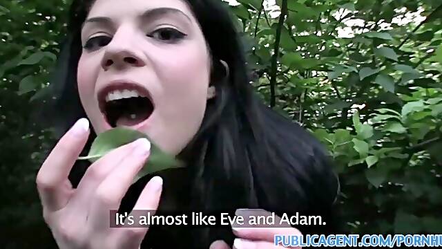Lucia Love, a UK underwear model, gets fucked in the Prague bushes