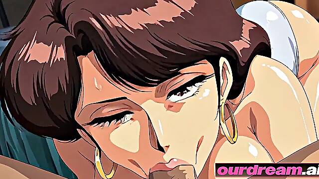 Busty Brunette Anime Babe Hardcore Fucked in Retro Apartment