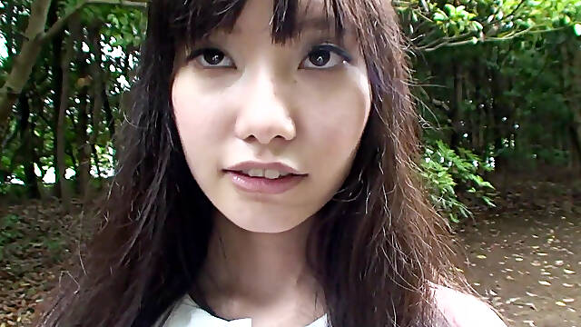 Blowjob in the forest from Japanese teen Riko Tabe