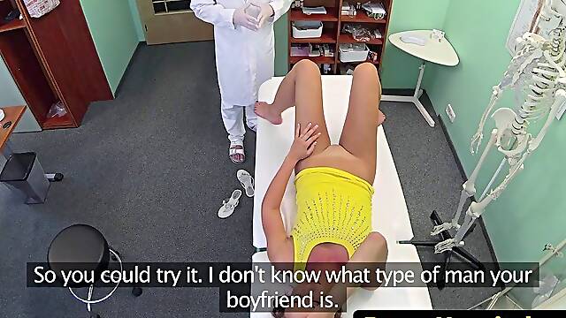 European patient creampied by doctor. European patient creampied internally by fake doctor