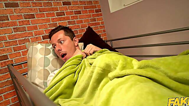 Czech Brunette Ignites Wild Twin Bedroom Heat