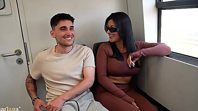 Big-ass Colombian fucks a stranger she meets on the train - Mariana Martix & Papi Rodriguez
