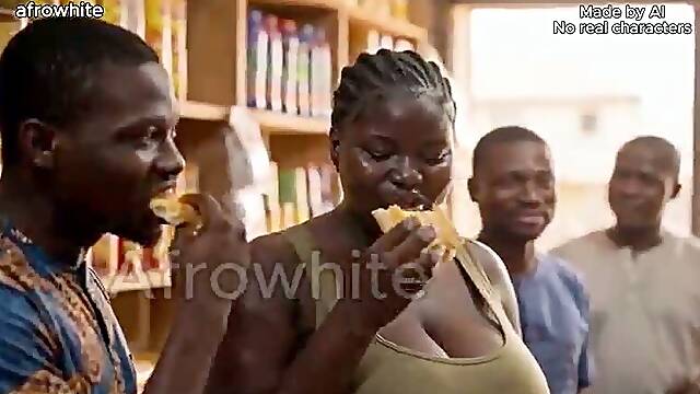 BBC Breeding Creampie Naija (AI generated) Ebony Curvy Big Ass Big Tits Hotwife Raw Interracial