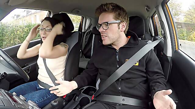 Ryan Ryder gets a rough handjob & spanking from a hot Asian student in Fake Driving School - Mixed Asian Student Cant Drive 1