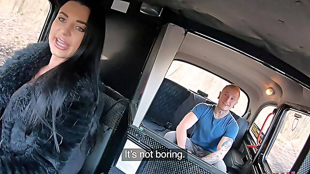 Amazing fucking in back of the cab with busty babe Ania Kinski