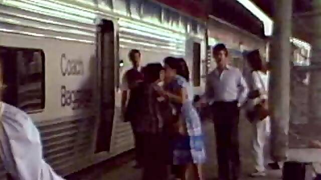 Quick sex game with a horny woman on a moving train