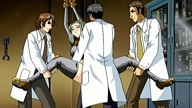 Tied up hentai babe gets fucked