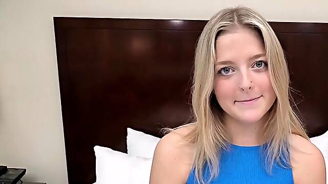 This cute 18 yr old spring breaker is making her first porn