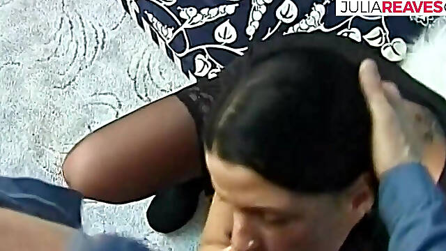 Horny brunette fucked hard at casting