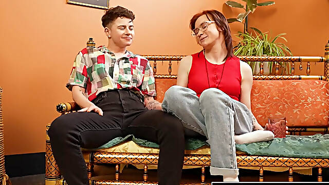 Horny lesbians lick each others big clitoris