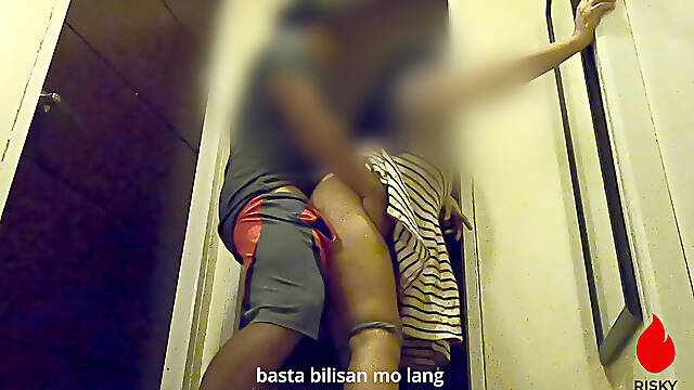 Pinay Hot Wife Fucks Family Driver Outside of Husbands Room - Cheating WIfe