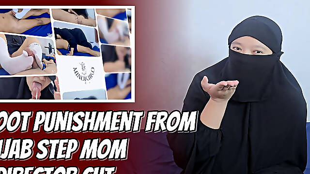 Hijab Step Stepmom Give Her Foot Punishment as Her Step Stepson Doing Bad for a Whole Month - Minokiiko