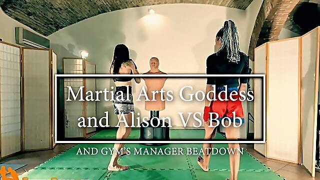 Martial Arts Goddess and Alison VS Bob and gyms owner beatdown