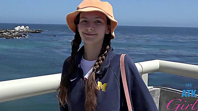 Homemade POV video of brunette Serena Hill being fingered