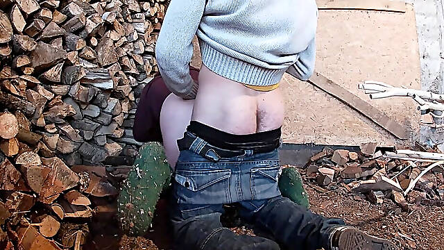 Farmers Wife Fucked in the Wood Shed