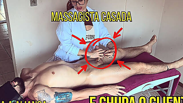 Married Masseuse Takes off Wedding Ring and Gag on Milk - Explosive Happy Ending Massage