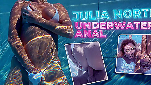 All Natural MILF Julia North Underwater Anal in the Pool