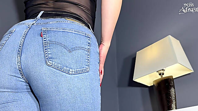 So Weak for My Plump Ass in Jeans! - Jeans Fetish Jerk off Instruction with Jeans Face Sitting and Cum Countdown